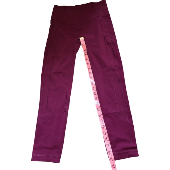 Lululemon All The Right Places Crop II *23" sz 6 Ruby Wine - Picture 11 of 12